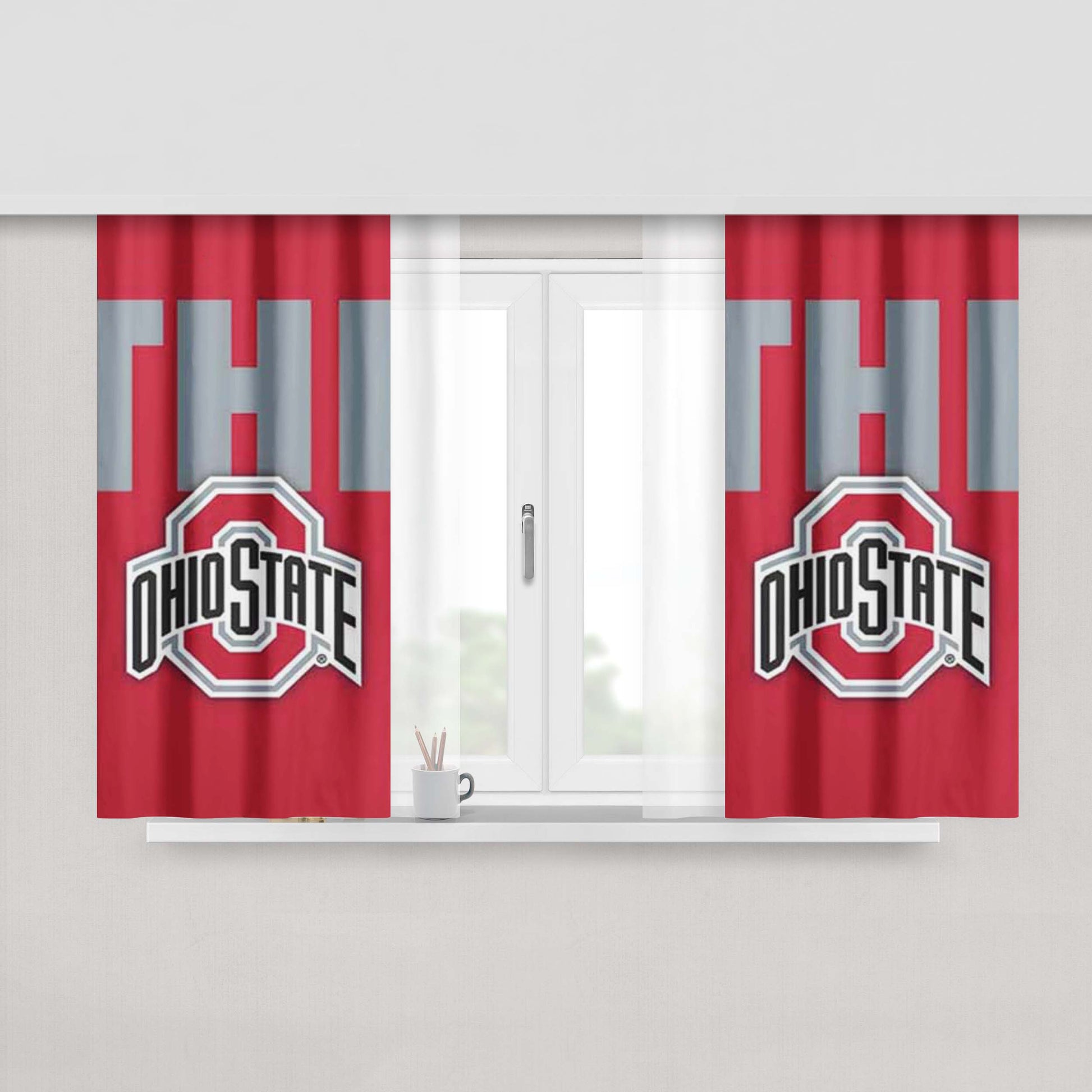 Ohio State The Peach Skin Window Curtains