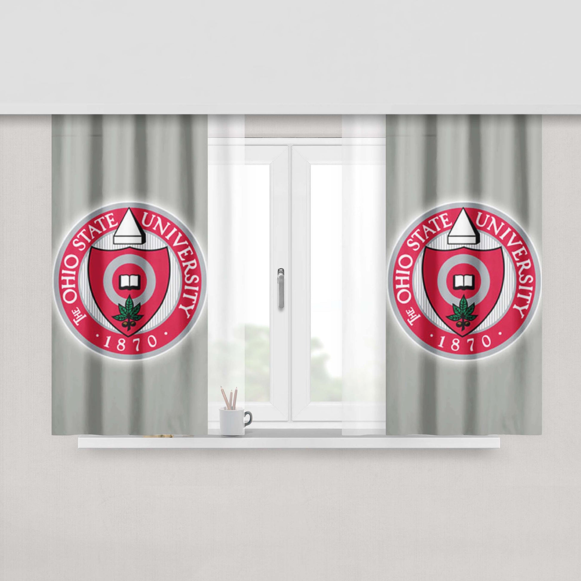 Ohio State University 1870 Peach Skin Window Curtains