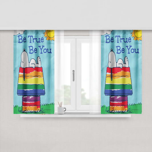 Peanuts Be True To You Snoopy Peach Skin Window Curtains