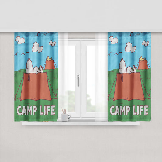 Peanuts Camp Life Snoopy Peach Skin Window Curtains