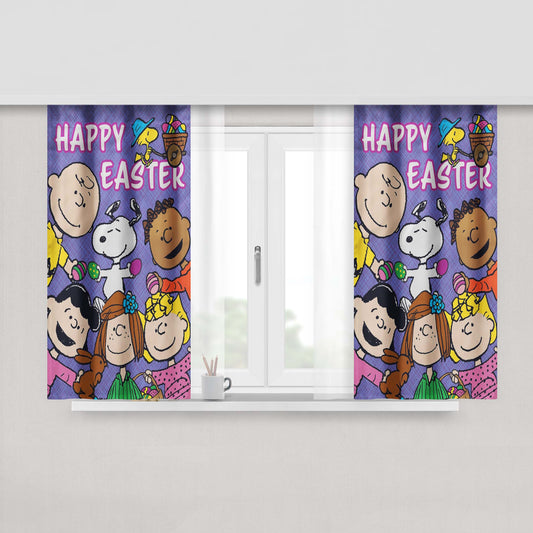 Peanuts Characters Easter Peach Skin Window Curtains