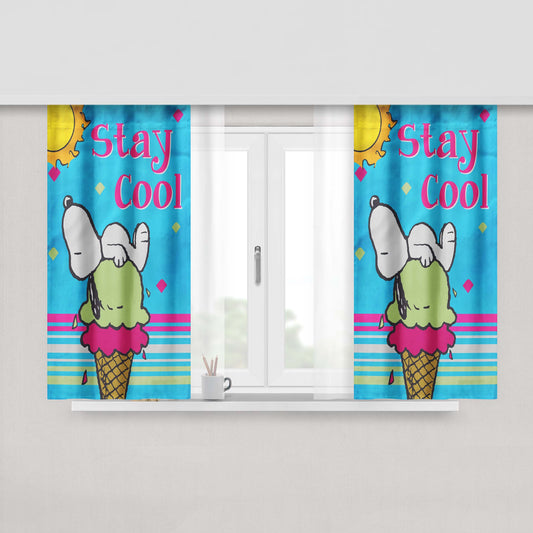 Peanuts Double Scoop Snoopy Peach Skin Window Curtains