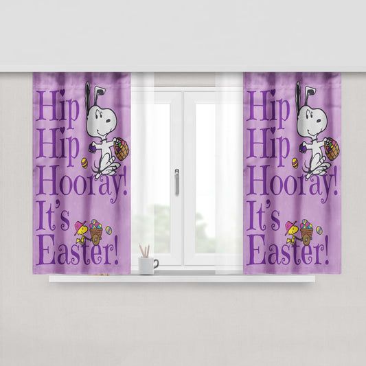 Peanuts Easter Snoopy Peach Skin Window Curtains
