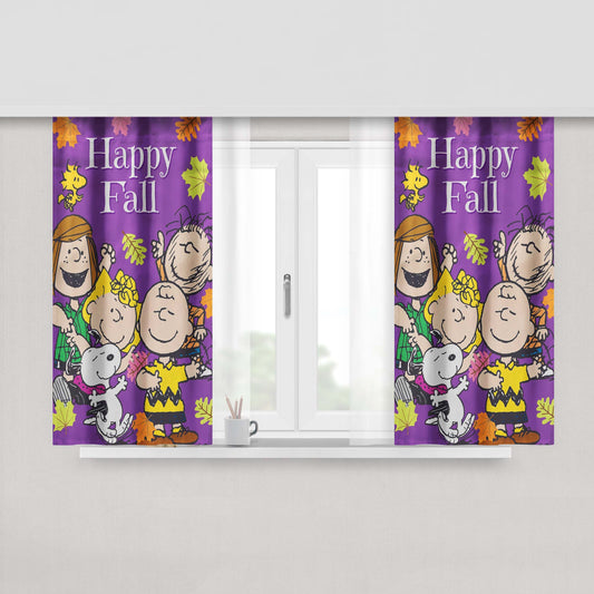 Peanuts Gang Fall Peach Skin Window Curtains