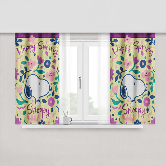 Peanuts Happy Spring Snoopy Peach Skin Window Curtains