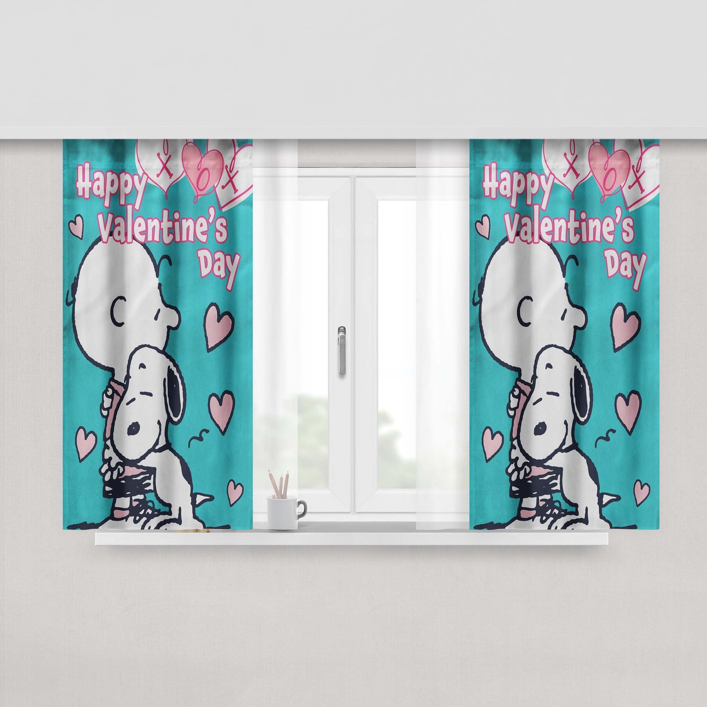 Peanuts Snoopy Charlie Brown Peach Skin Window Curtains