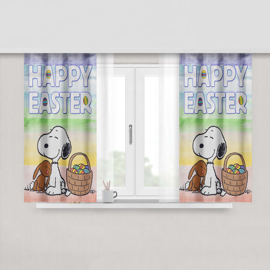 Peanuts Snoopy Easter Peach Skin Window Curtains
