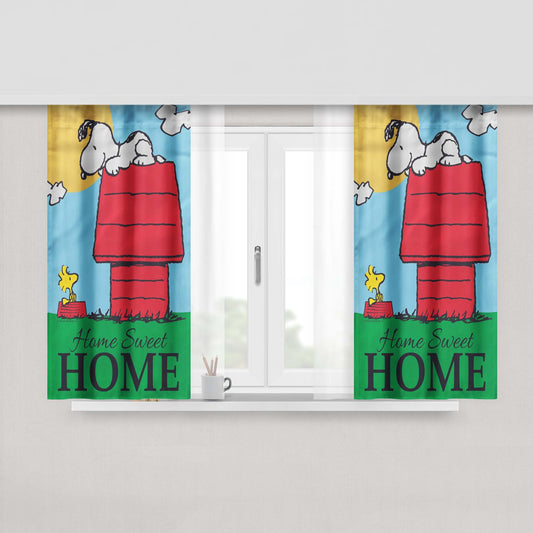 Peanuts Snoopy Home Sweet Home Peach Skin Window Curtains