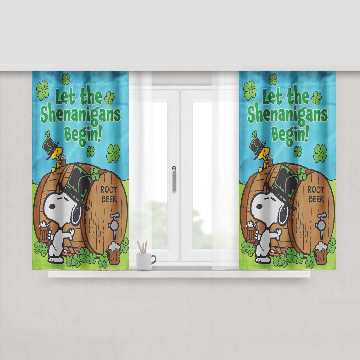 Peanuts St Peach Skin Window Curtains