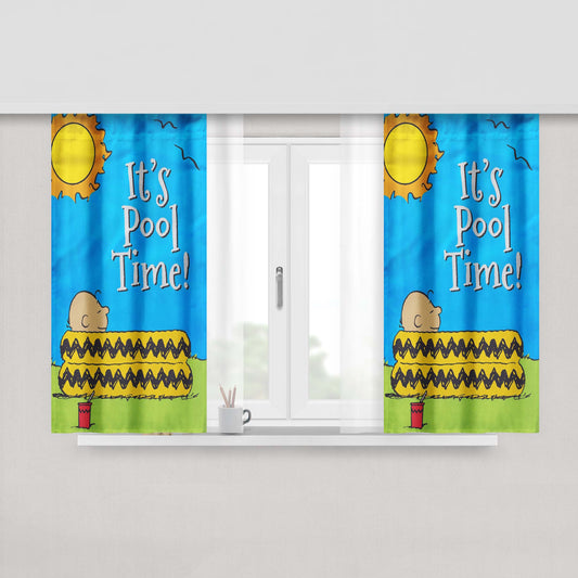 Peanuts Summer Peach Skin Window Curtains