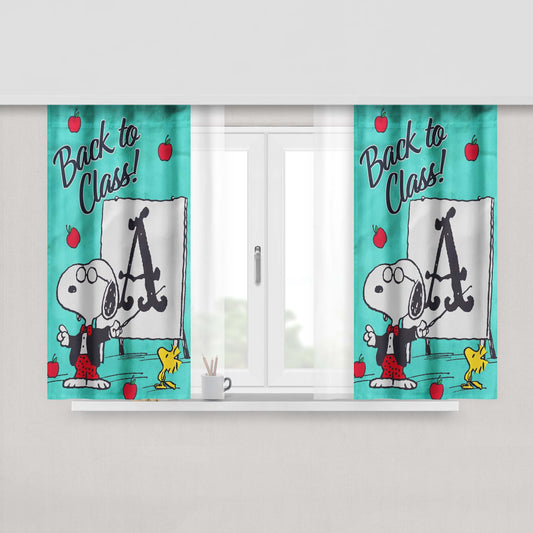 Peanuts Teacher Snoopy Back To School Peach Skin Window Curtains