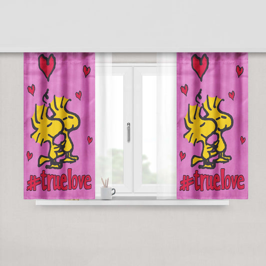 Peanuts Valentines Day Woodstock Peach Skin Window Curtains