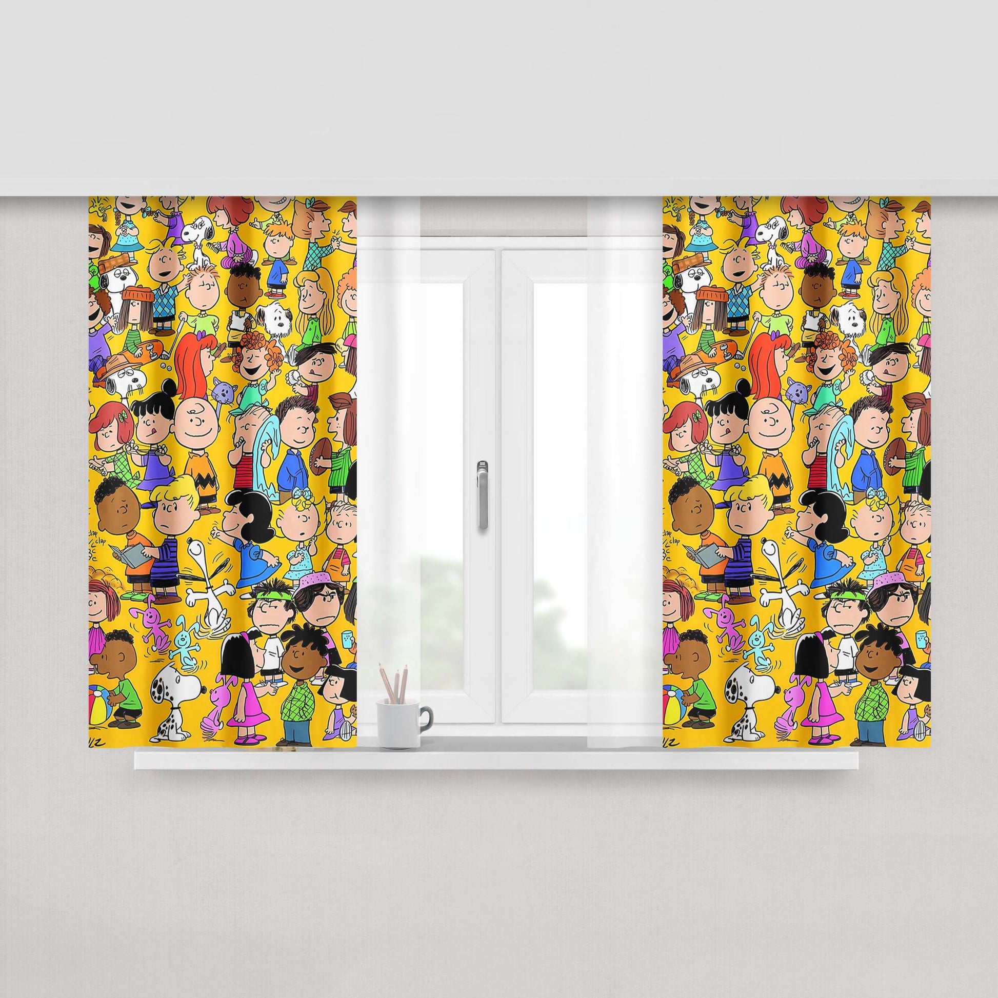 Peanuts Peach Skin Window Curtains