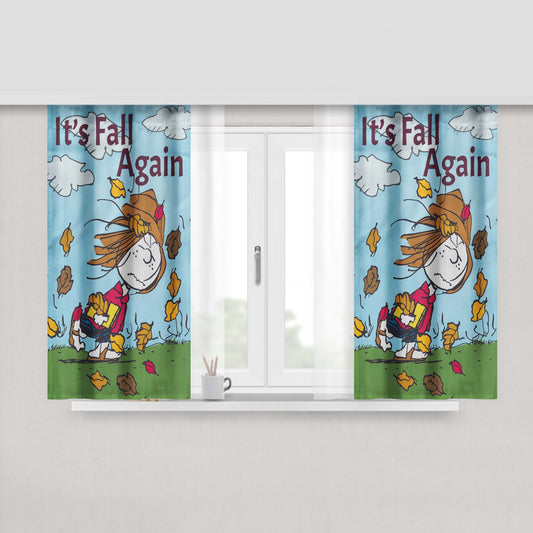 Peppermint Patty Peanuts Fall Peach Skin Window Curtains
