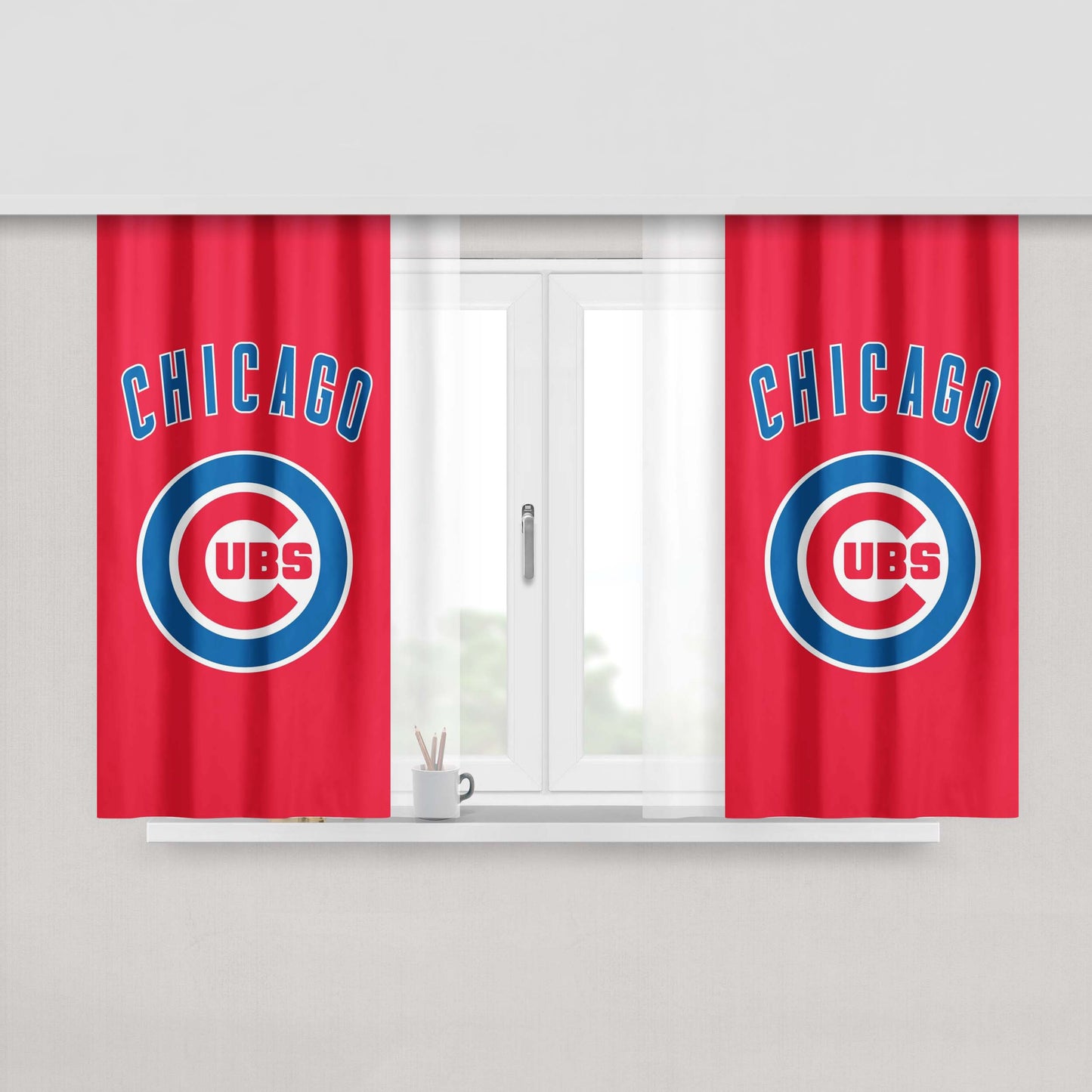 Photos Hd Chicago Cubs Peach Skin Window Curtains