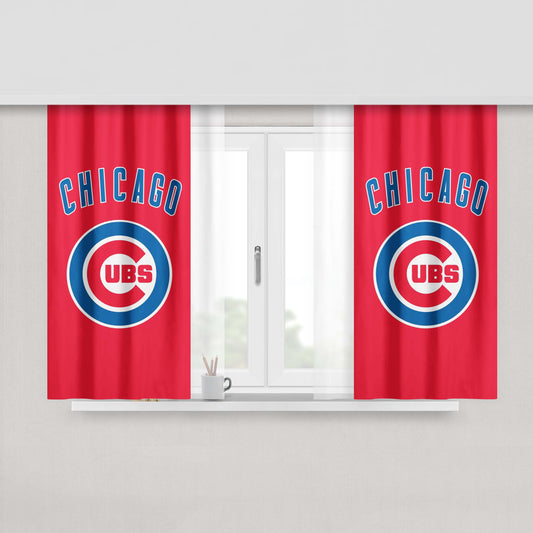 Photos Hd Chicago Cubs Peach Skin Window Curtains