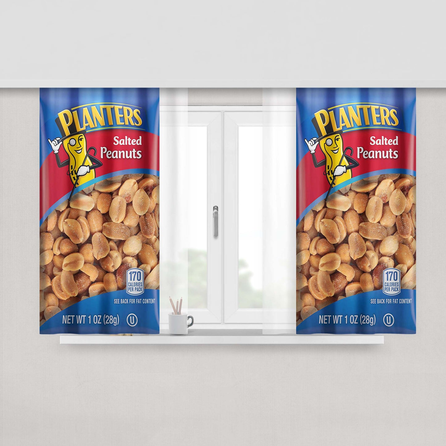 Planters Salted Mr Peanuts Peach Skin Window Curtains