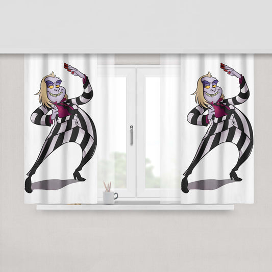 Prince Of Halloween Mr Brightside Cartoon Peach Skin Window Curtains