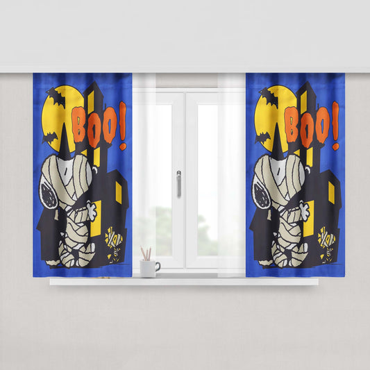 Snoopy And Woodstock Halloween Peach Skin Window Curtains