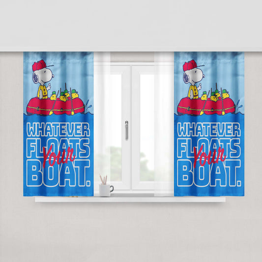 Snoopy And Woodstock Summer Peach Skin Window Curtains