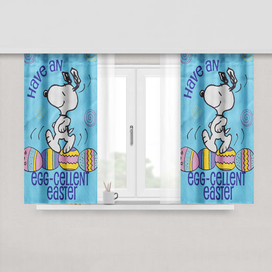 Snoopy Easter Peach Skin Window Curtains