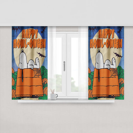Snoopy Halloween 2 Peach Skin Window Curtains