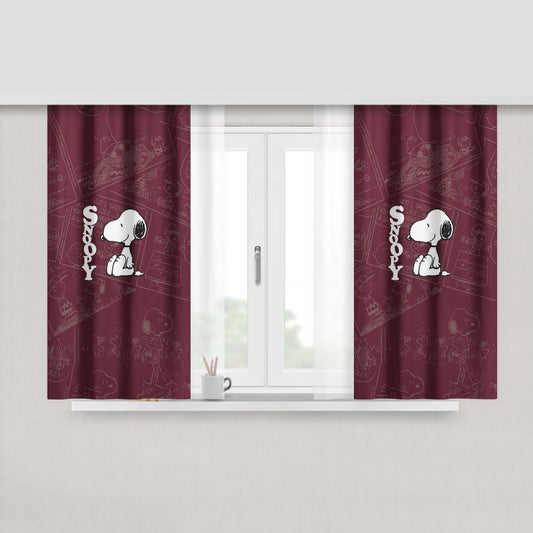Snoopy Peanuts Peach Skin Window Curtains