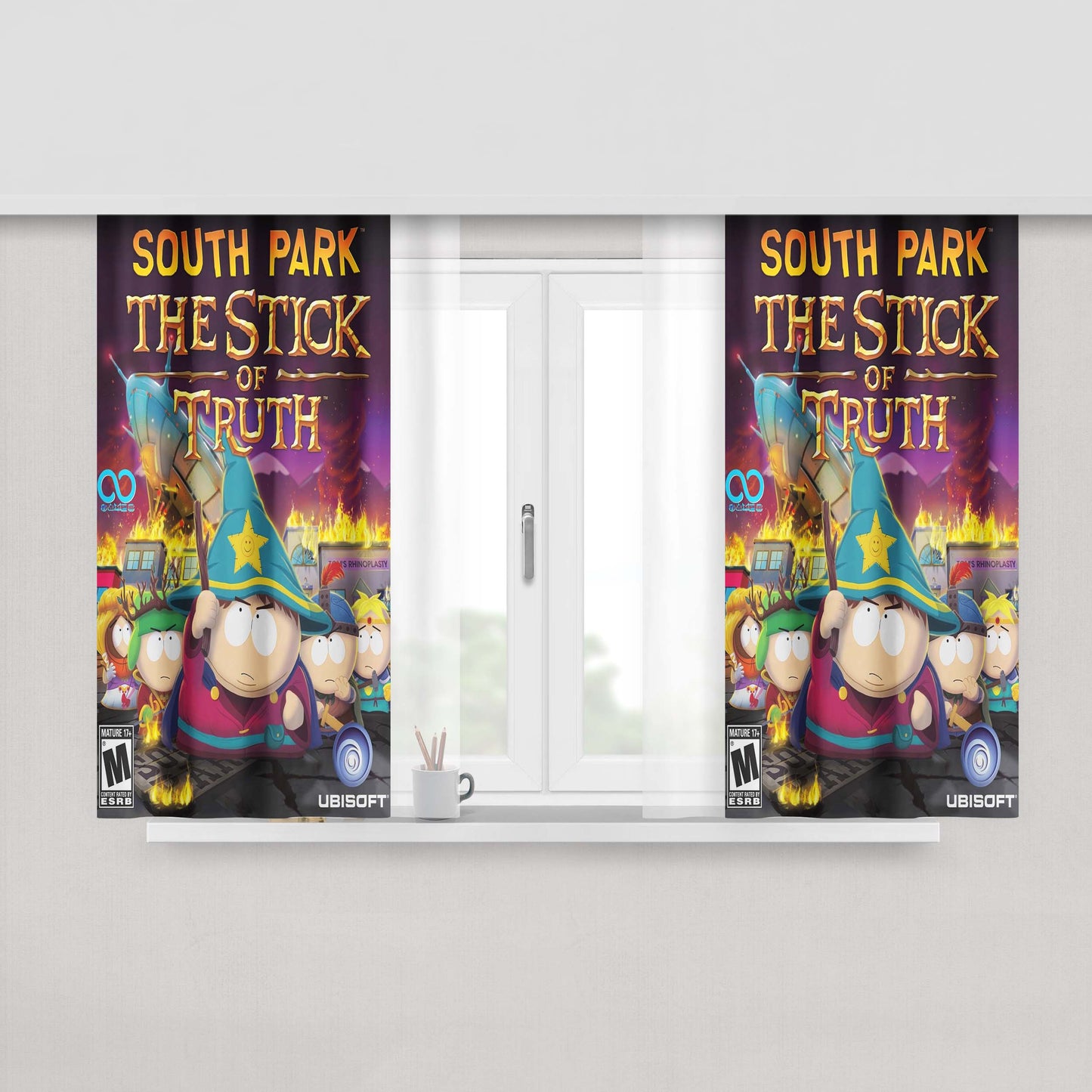South Park The Stick Of Truth Cover Peach Skin Window Curtains