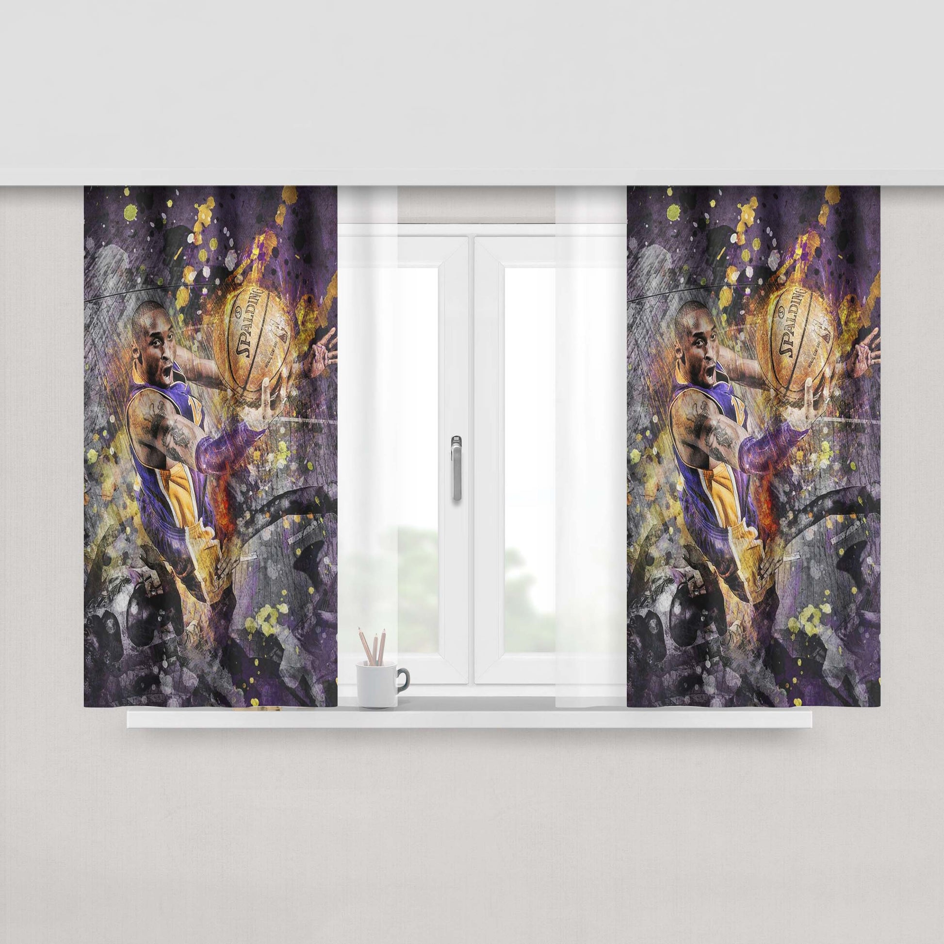 Spalding Kobe Bryant Peach Skin Window Curtains