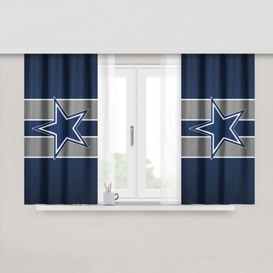 Star Cowboys Dallas Logo Peach Skin Window Curtains