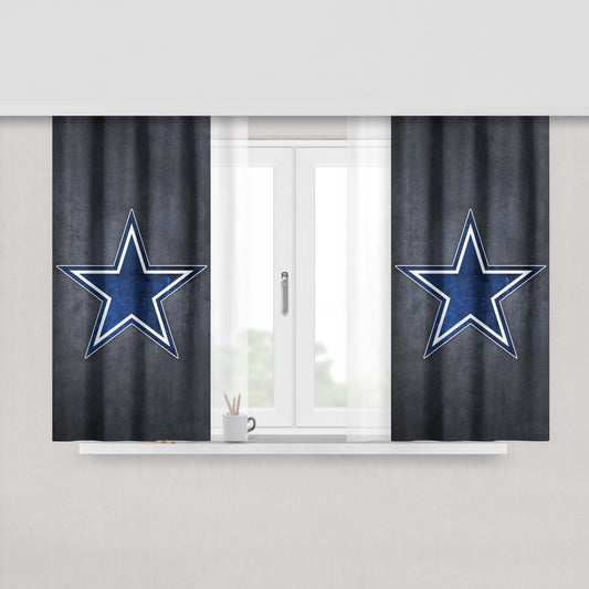 Star Symbol Dallas Cowboys Peach Skin Window Curtains