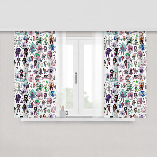 Steven Universe Pattern Wallpaper Peach Skin Window Curtains