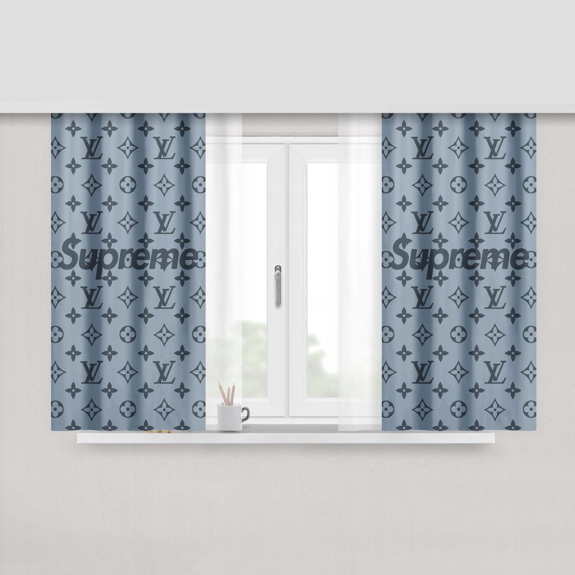 Supareme Louis Vuitton Peach Skin Window Curtains