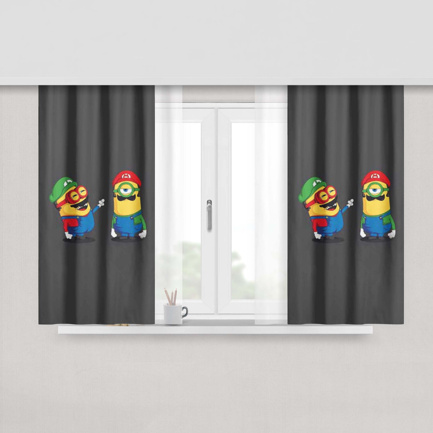 Super Mario Minions Peach Skin Window Curtains