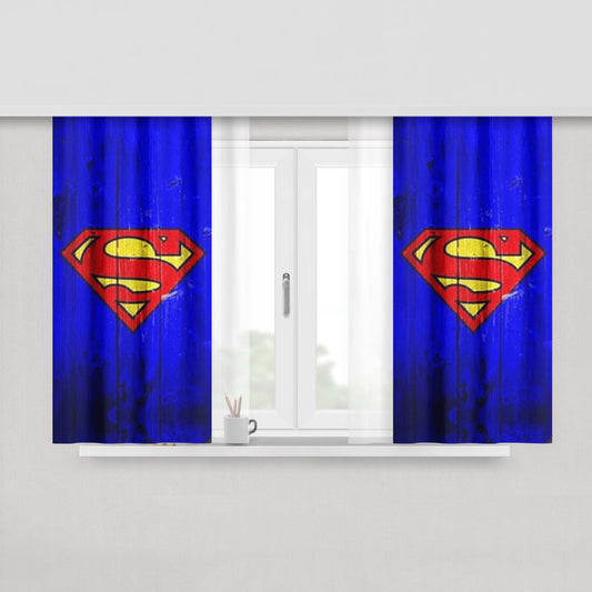 Superman Peach Skin Window Curtains