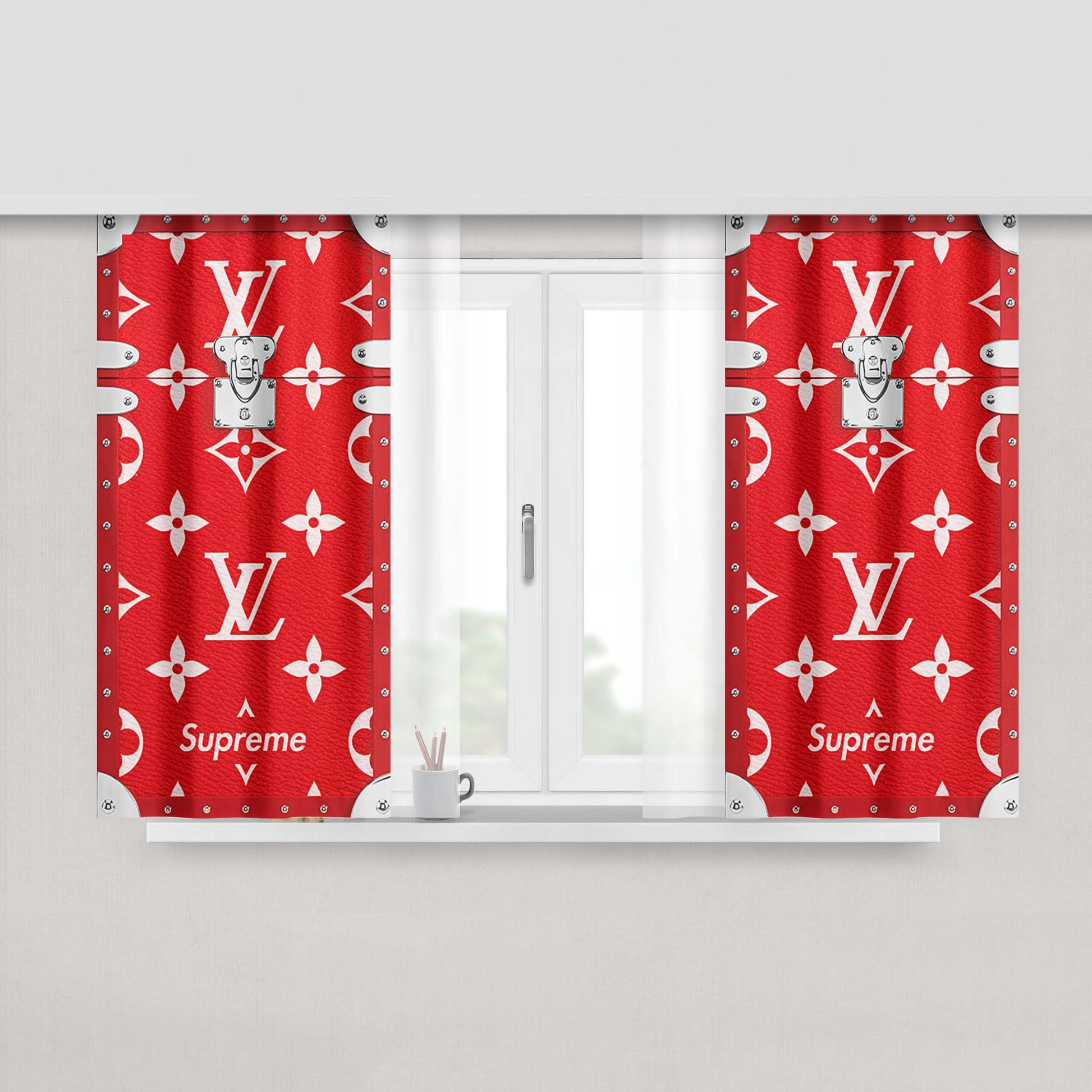 Supreme Louis Vuitton Eye Trunk Peach Skin Window Curtains