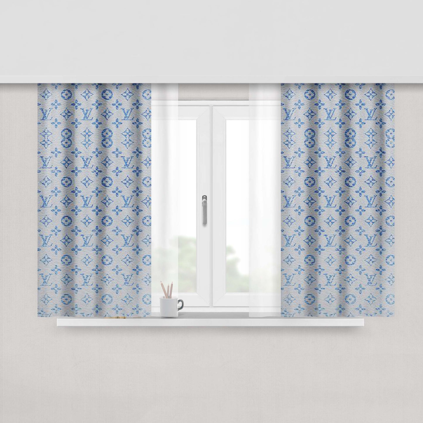 Texture Louis Vuitton Peach Skin Window Curtains