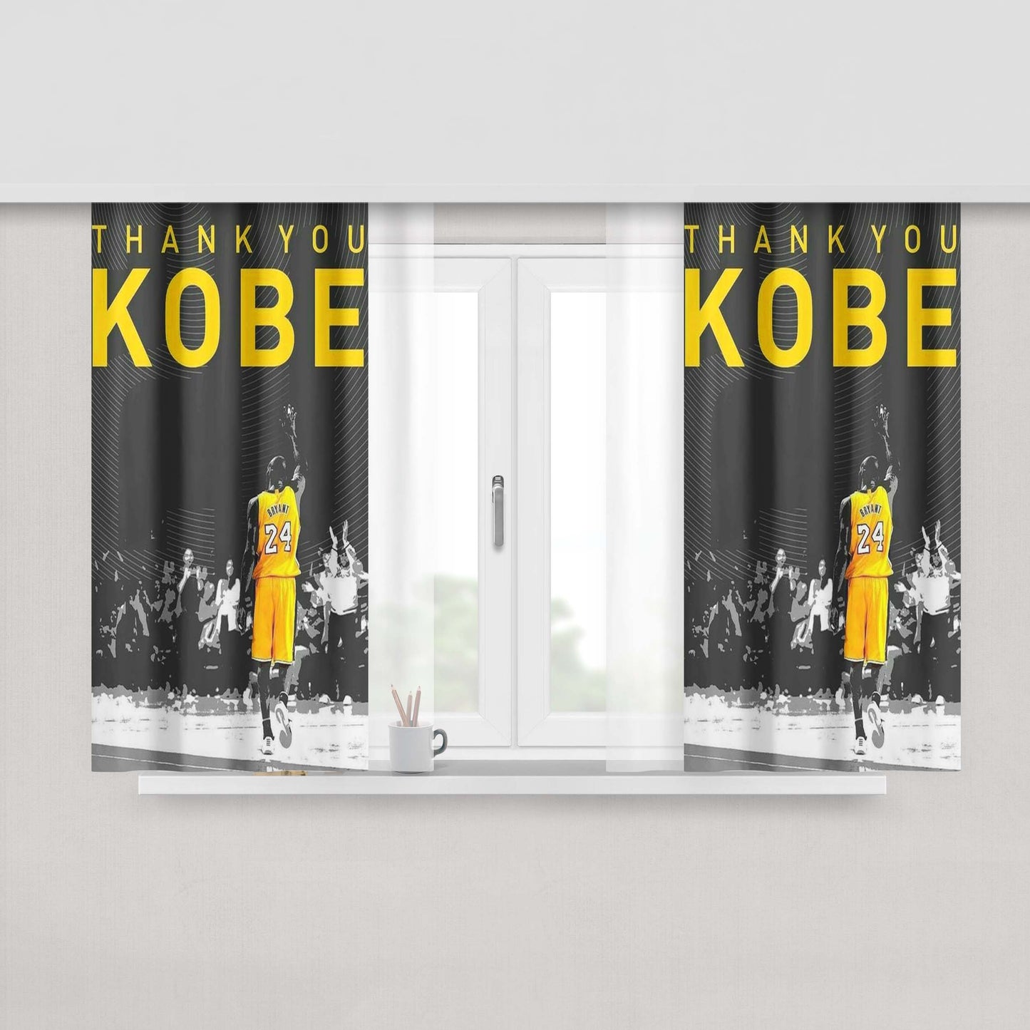Thank You Kobe Bryant Peach Skin Window Curtains