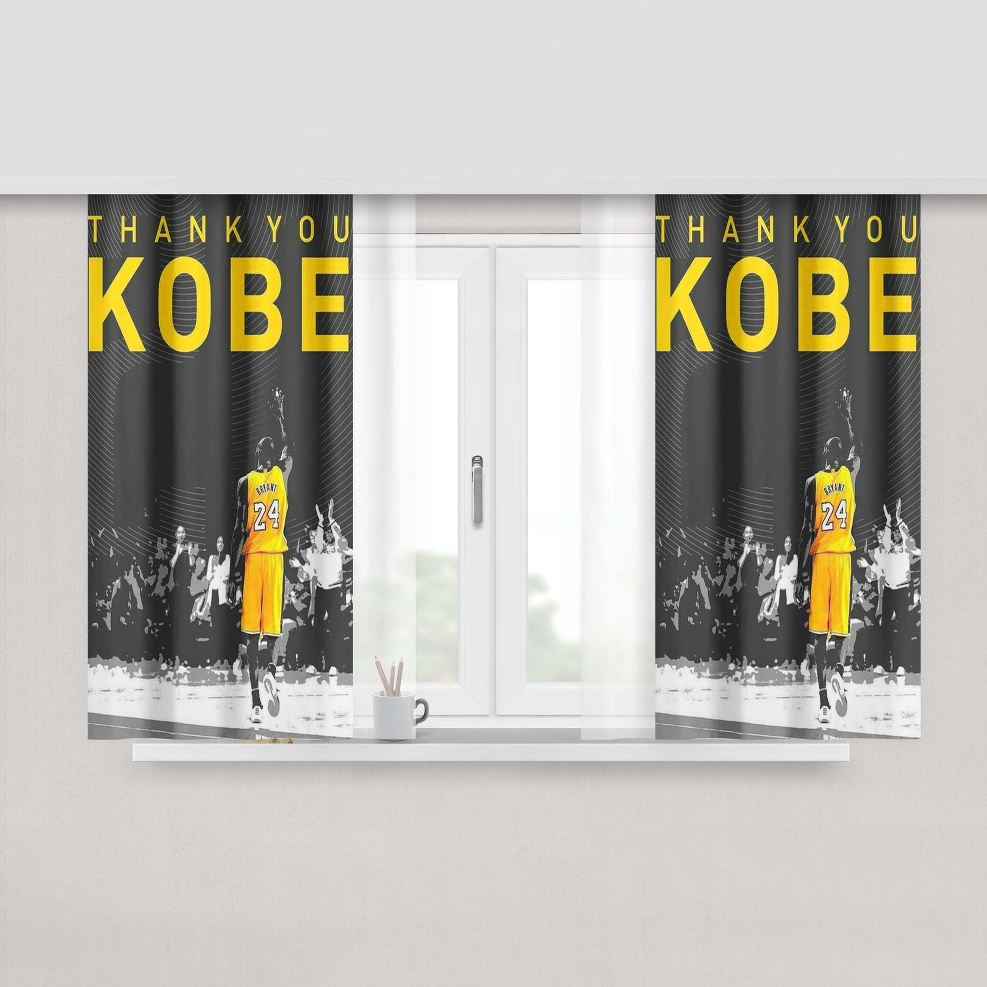 Thank You Kobe Bryant Peach Skin Window Curtains