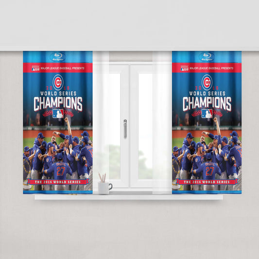 The Chicago Cubs Champions 2 Peach Skin Window Curtains