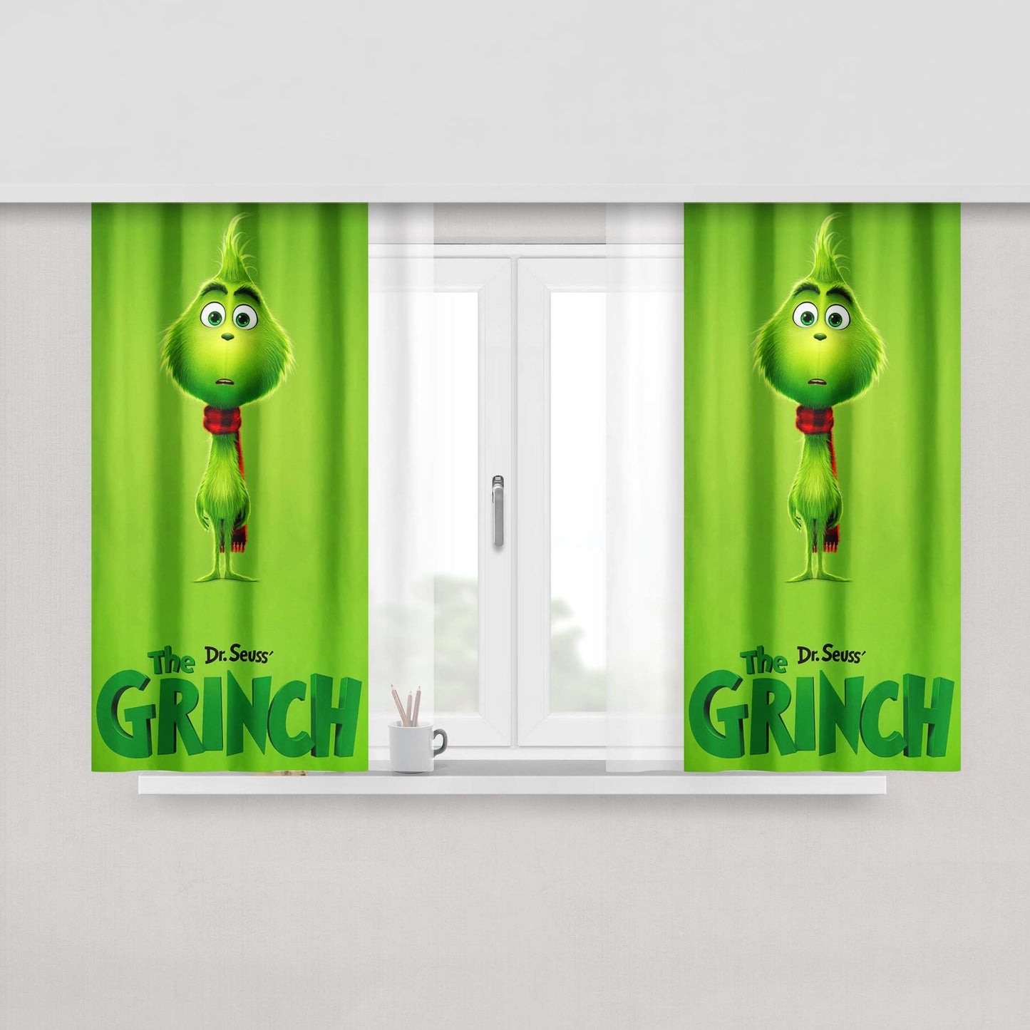 The Grinch Movie Peach Skin Window Curtains
