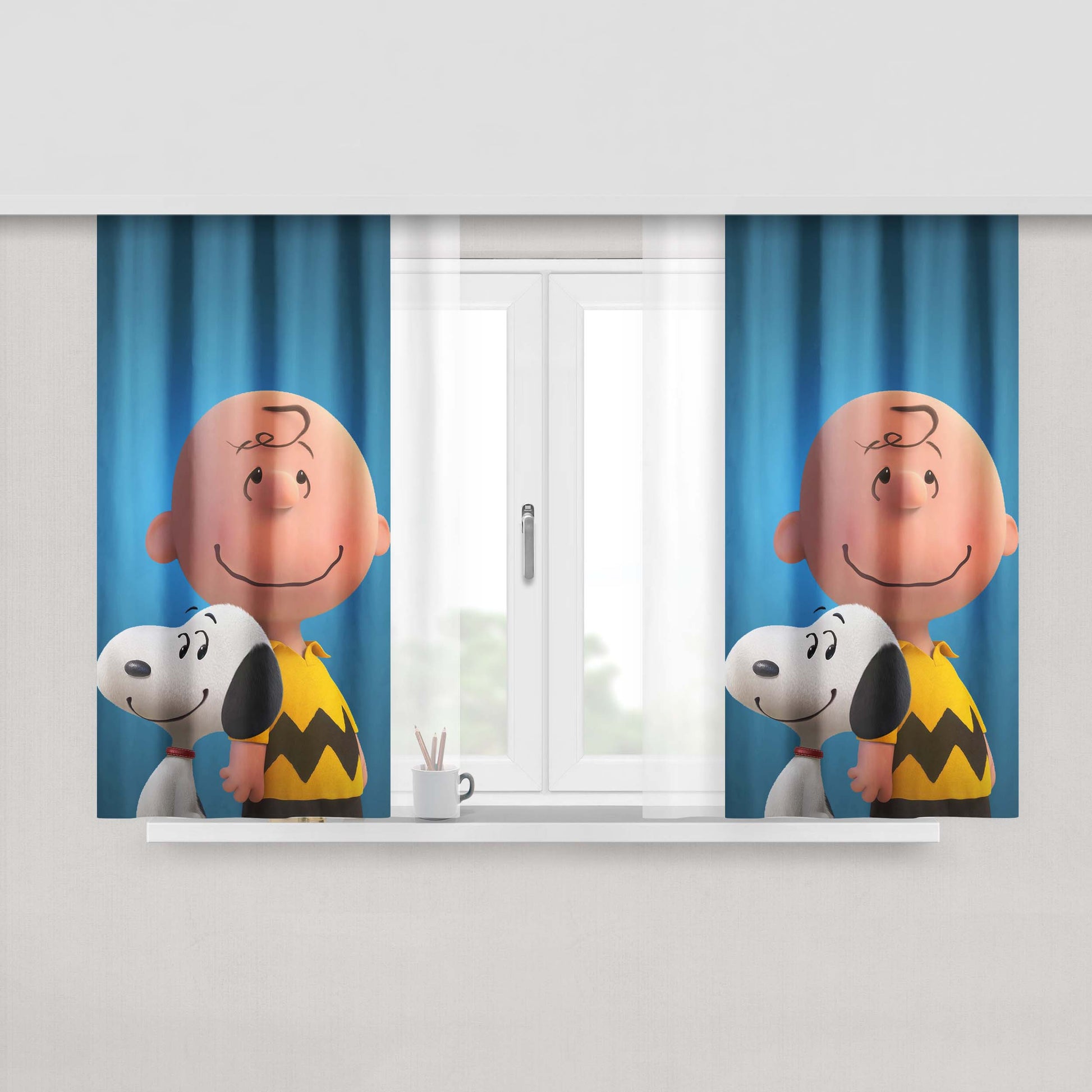 The Peanuts Movie Poster Peach Skin Window Curtains
