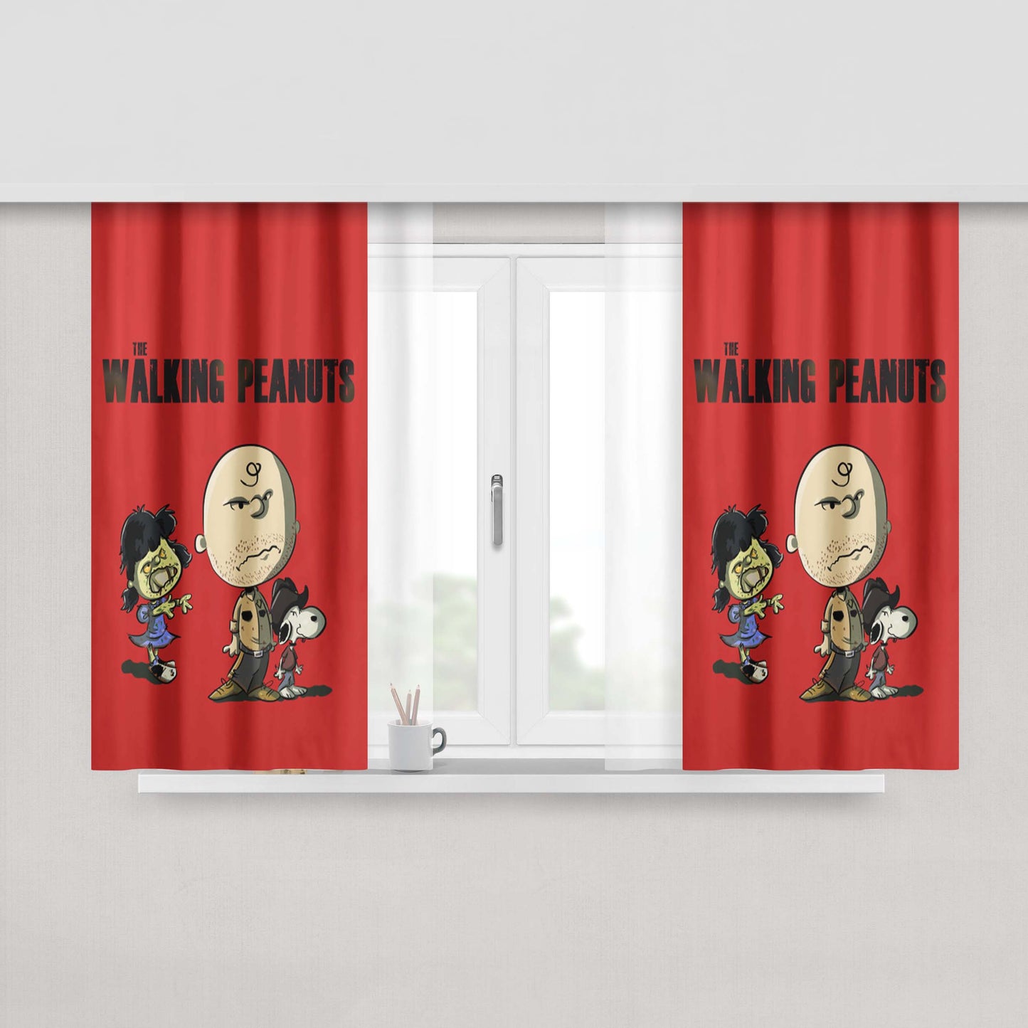 The Walking Peanuts Peach Skin Window Curtains