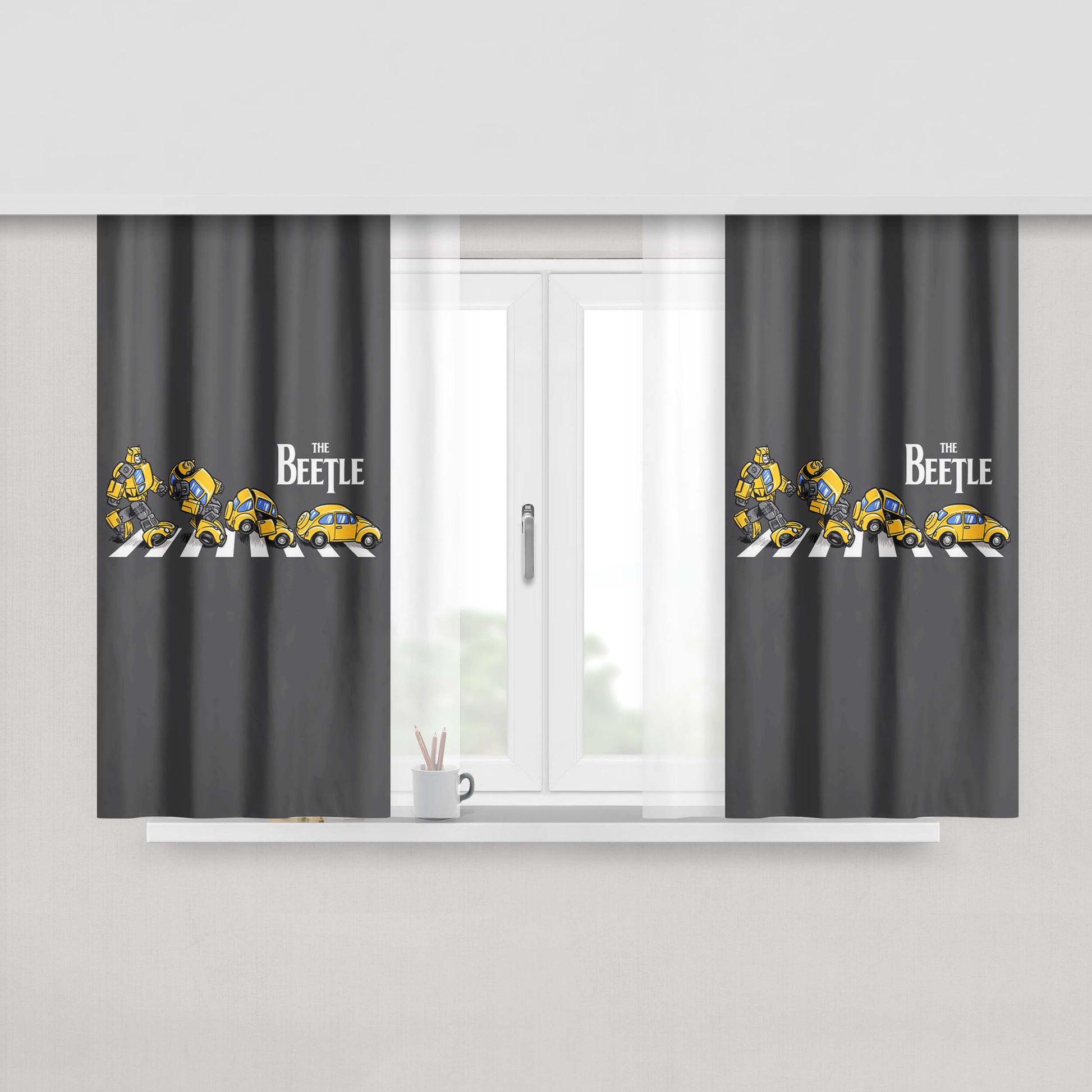 Transformers Bumblebee Beetle Peach Skin Window Curtains