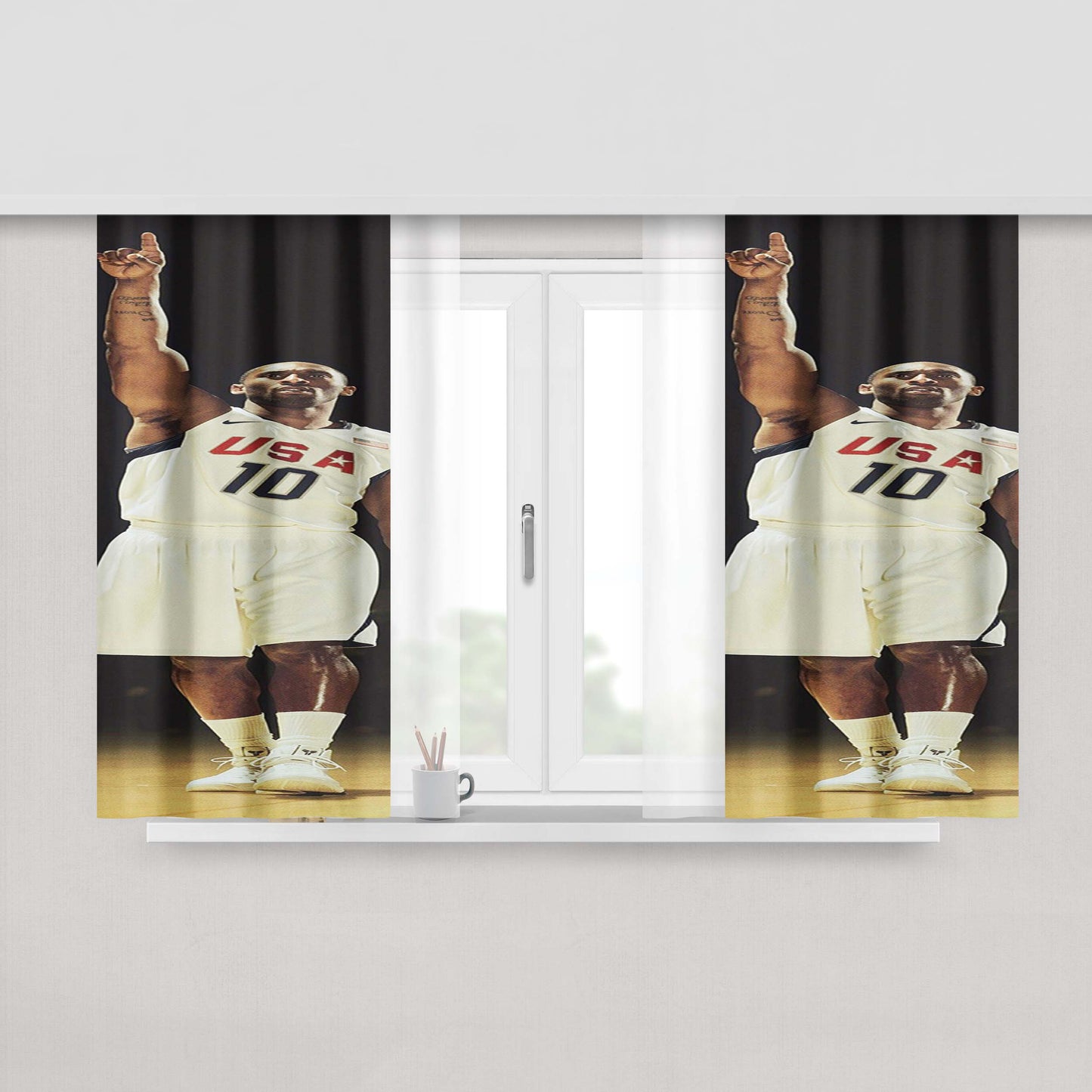 Usa 10 Kobe Bryant Peach Skin Window Curtains