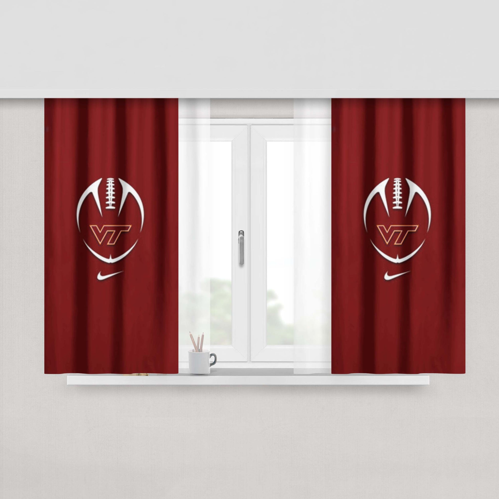 Virginia Tech Hokies Peach Skin Window Curtains