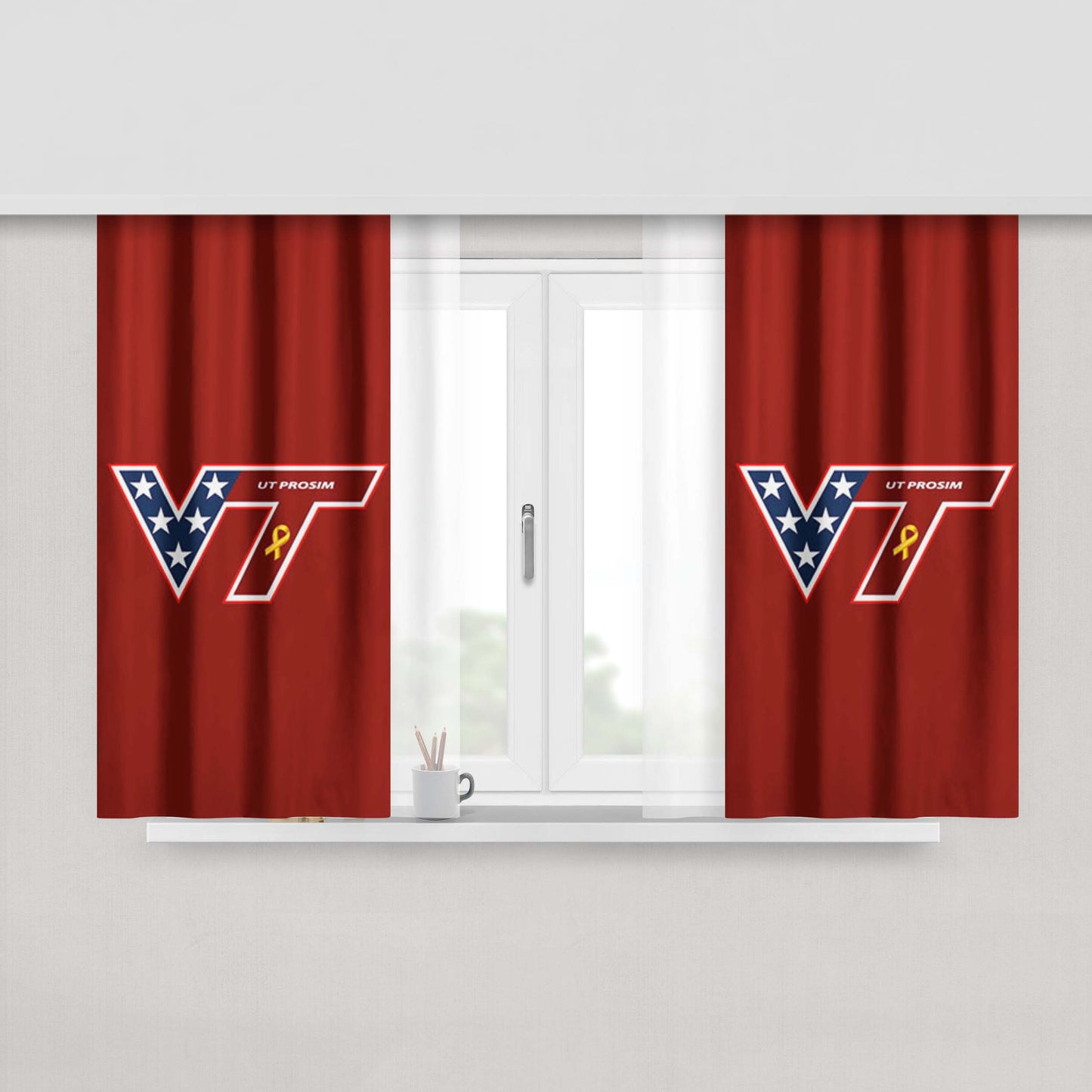 Virginia Tech Red Peach Skin Window Curtains
