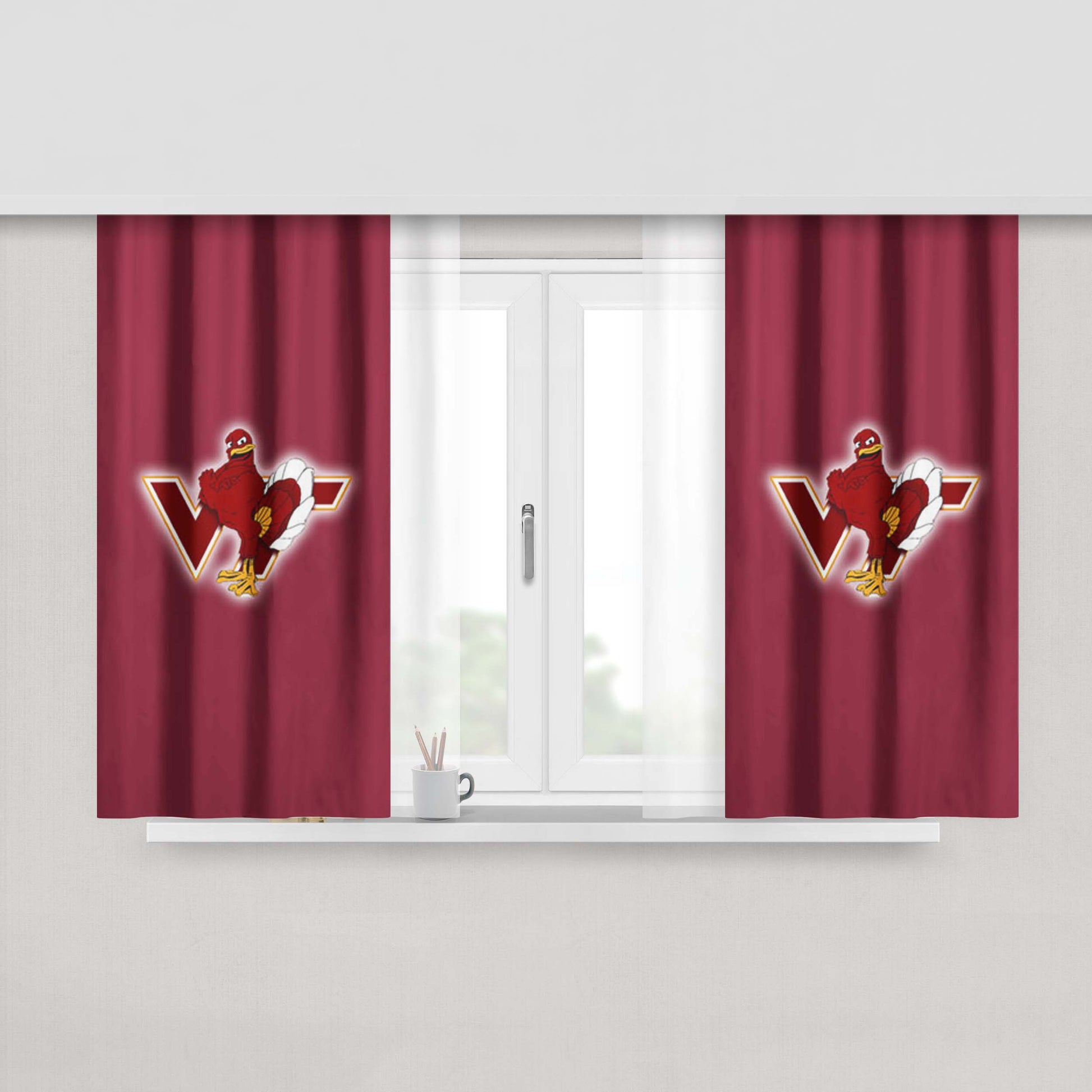 Virginia Tech Symbol Peach Skin Window Curtains
