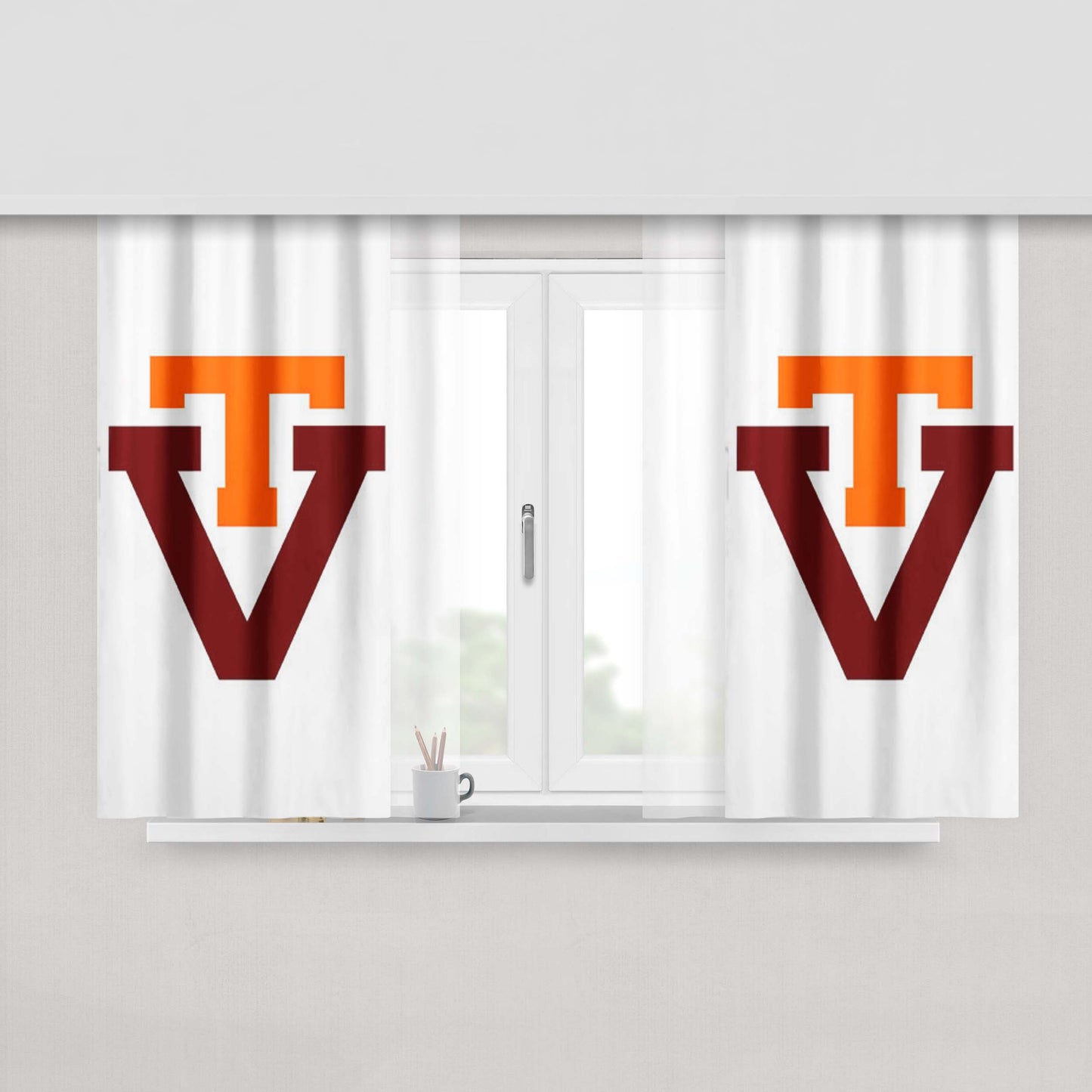 Virginia Tech Vt Peach Skin Window Curtains