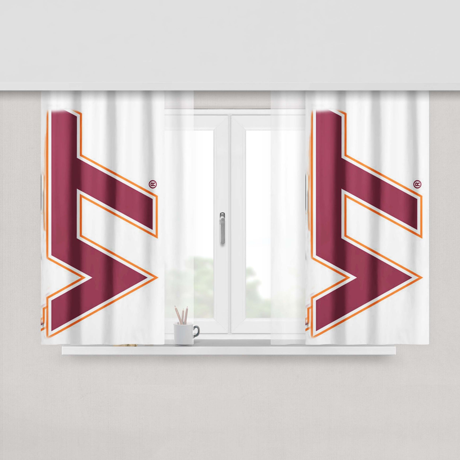Vt Virginia Tech Peach Skin Window Curtains